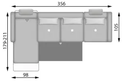Конфигурация гарнитура Диван ZE-EM